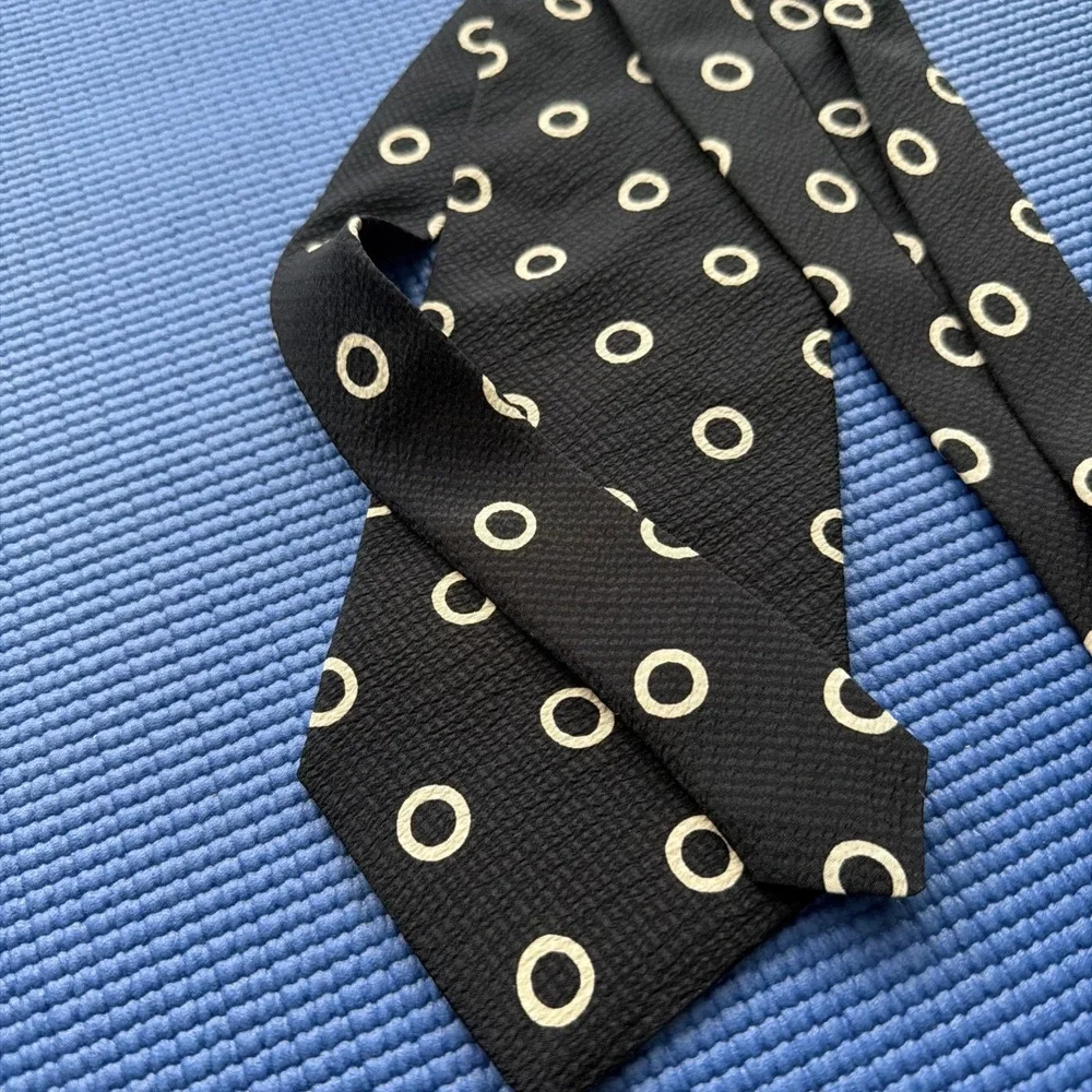 BRAEMORE-Men's blackesh Blue 100% Italian Silk Tie 4